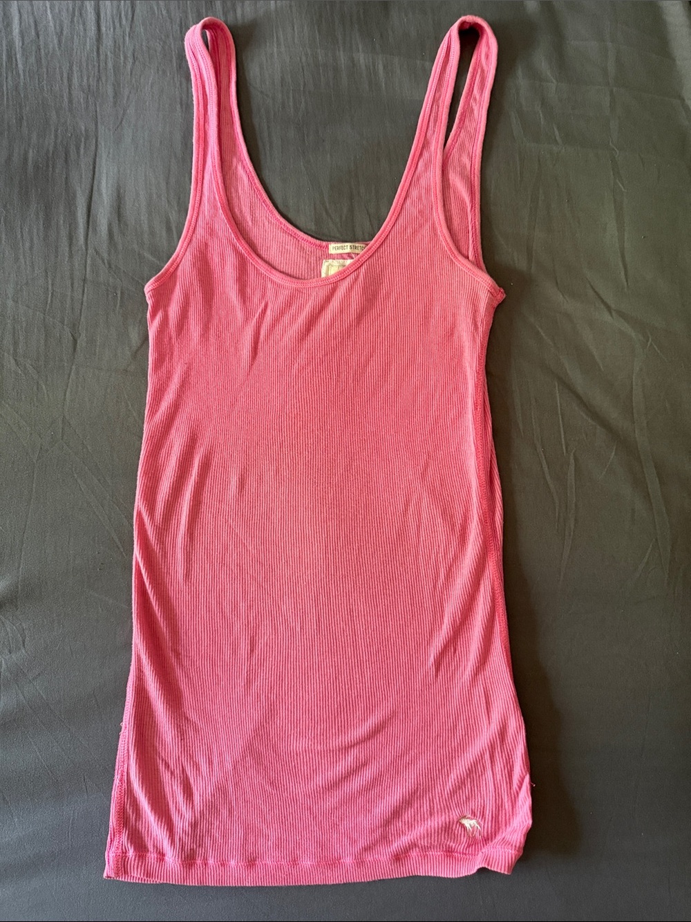 Abercrombie & Fitch Pink Ribbed Tank Top XS Fitted Stretch Basic